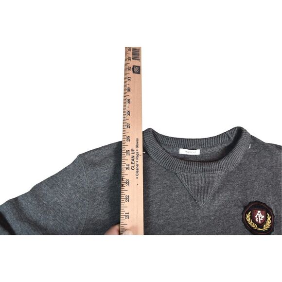ABERCROMBIE & FITCH Men’s Y2K Preppy Pullover Sweater Grey Logo Crest XL READ - Picture 9 of 10